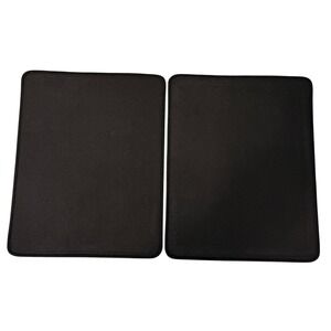 Set of 2 Black Mouse Pads Stitched Edges Non-Slip Rubber Base 10x8 Inch
